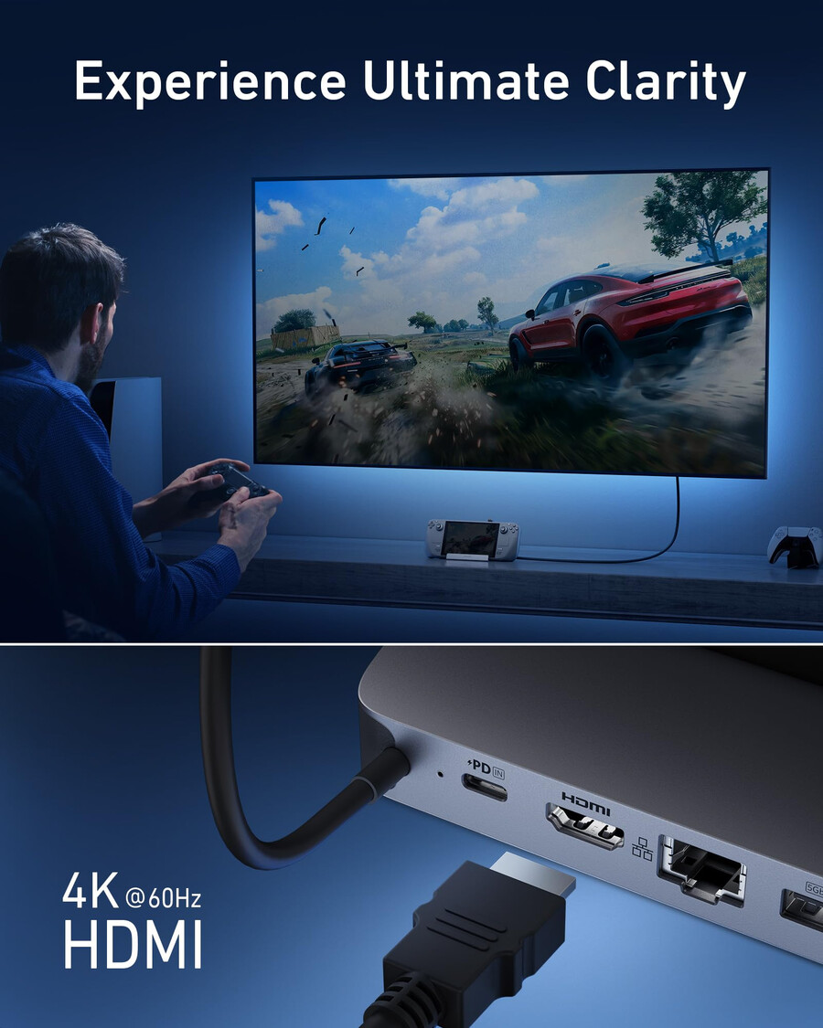 anker usb-c ハブ 6 in 1、携帯型ゲーム機用