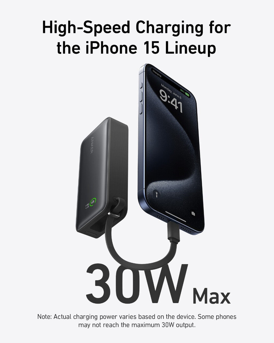 anker ナノパワーバンク(30w、usb-cケーブル内蔵)