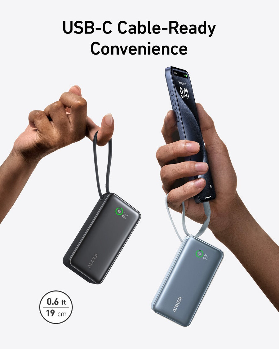 anker ナノパワーバンク(30w、usb-cケーブル内蔵)