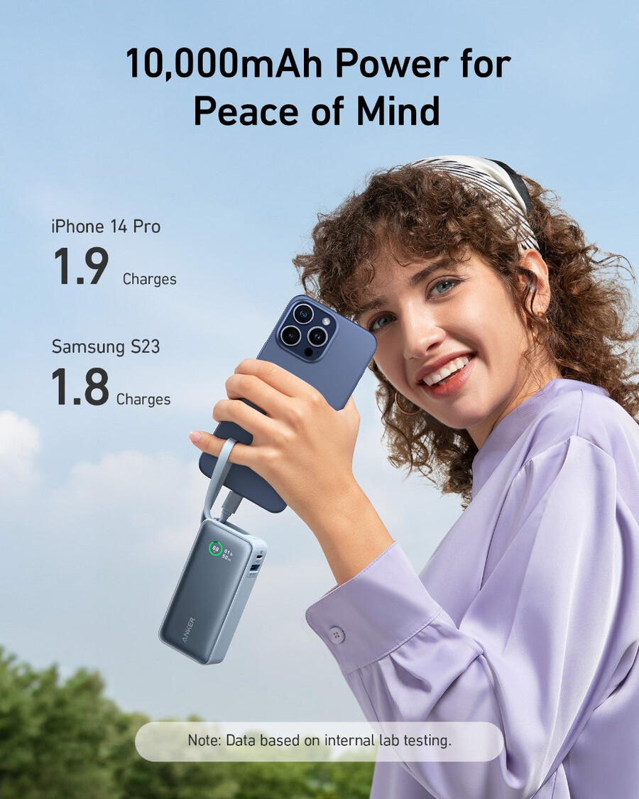anker ナノパワーバンク(30w、usb-cケーブル内蔵)