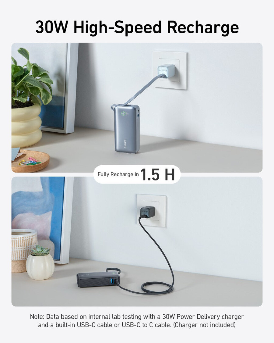 anker ナノパワーバンク(30w、usb-cケーブル内蔵)