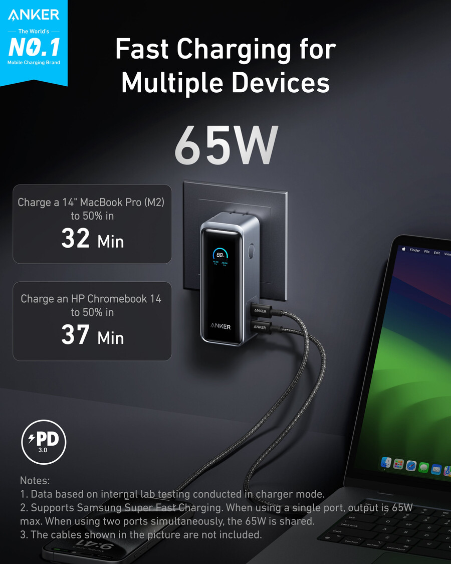 anker prime パワーバンク 9.6k、65w、fusion