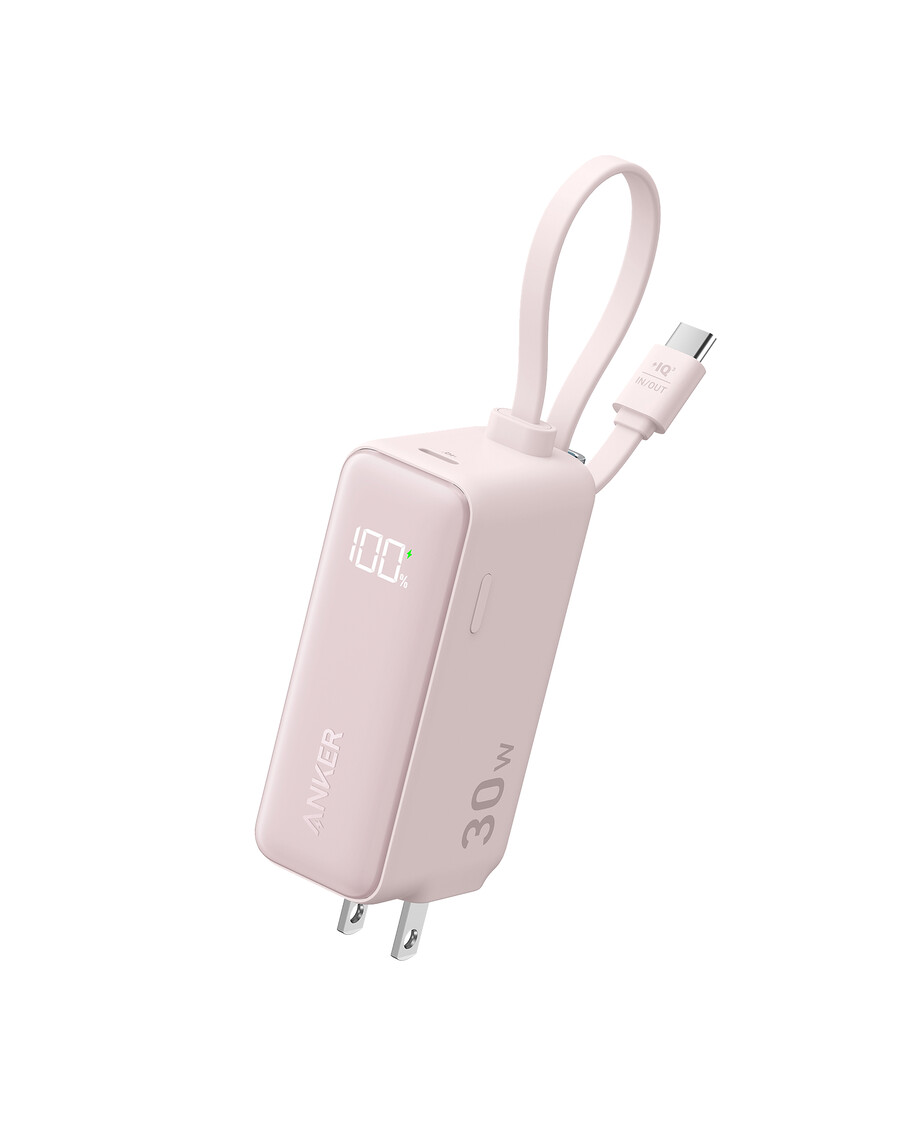 anker パワーバンク 30w、5k、fusion、usb-c ケーブル内蔵