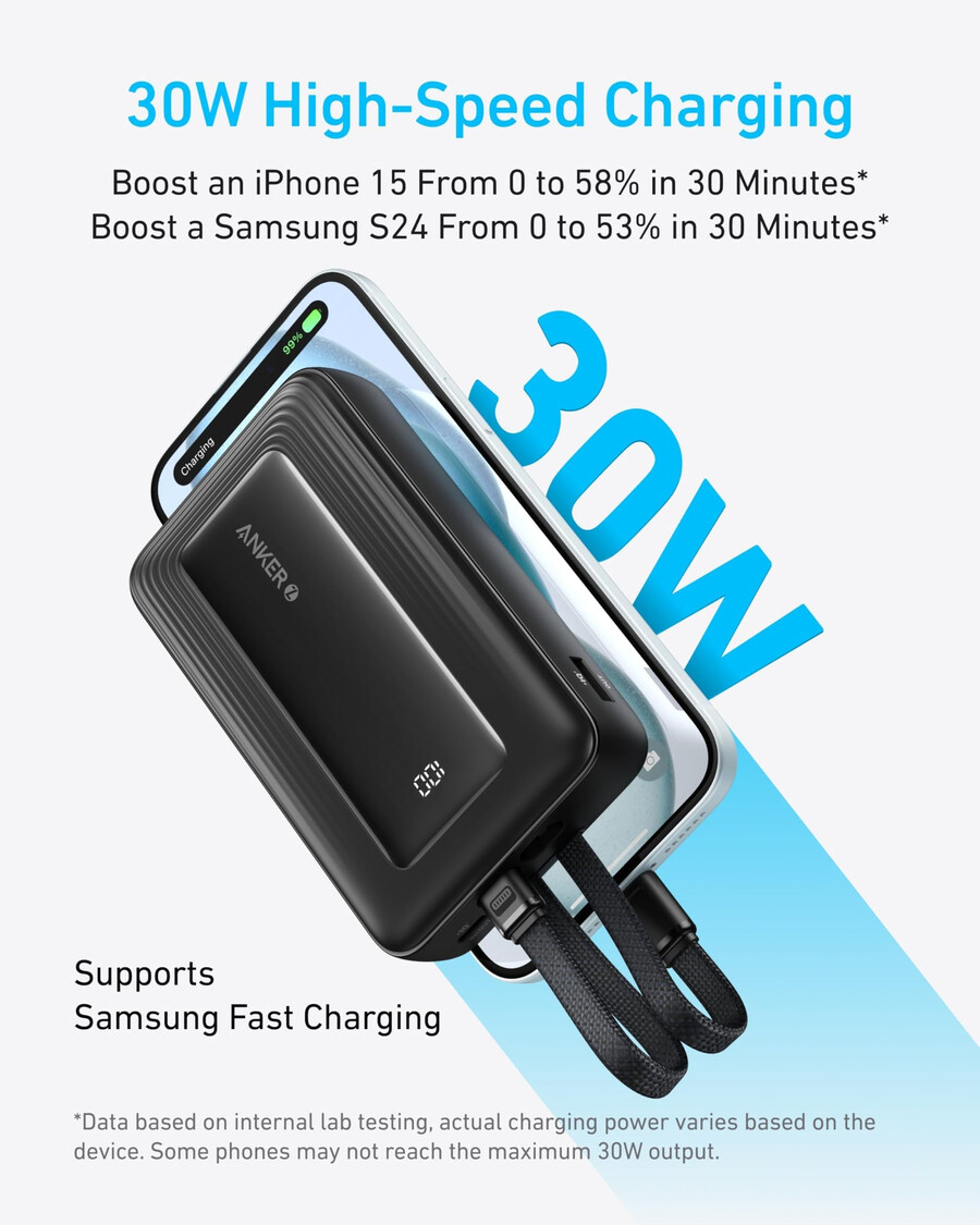 anker zolo パワーバンク 20k、usb-c および lightning ケーブル内蔵