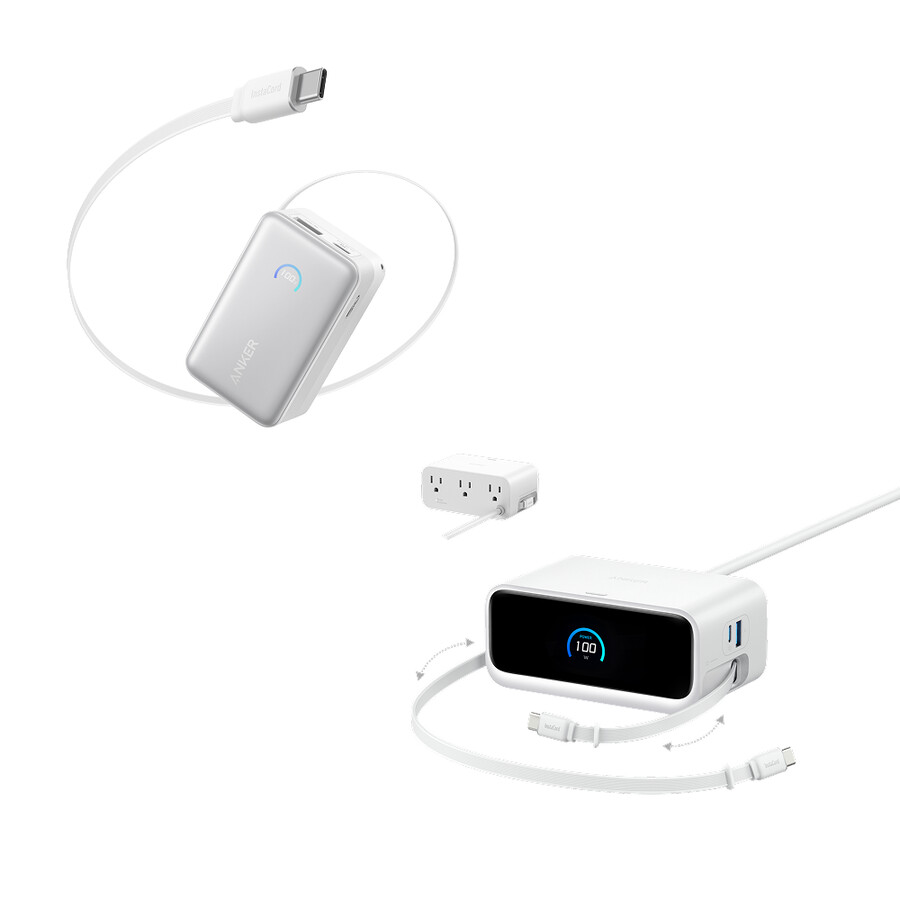anker ナノ充電ステーション 7-in-1、100w と anker ナノパワーバンク 10k、45w、内蔵型収納式 usb-c ケーブル