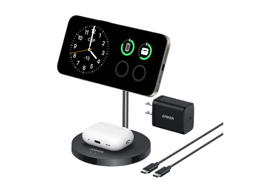 anker maggo ワイヤレス充電器(2 in 1、スタンド、40w アダプター付属)