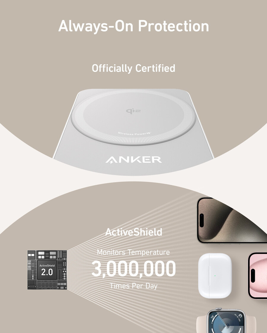anker maggo ワイヤレス充電ステーション(折りたたみ式 3-in-1)と anker nano トラベルアダプター(5-in-1、20w、1パック)