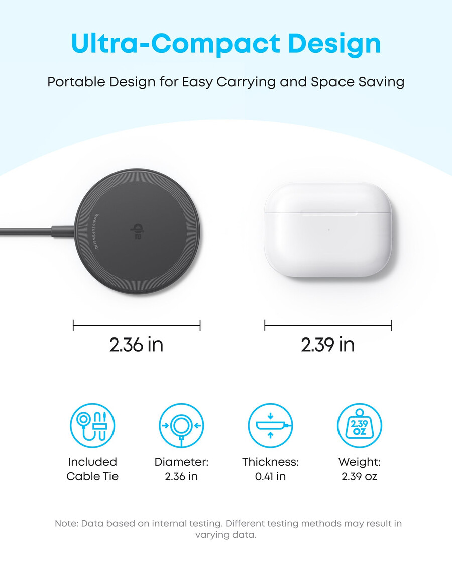 anker zolo マグネット式ワイヤレス充電器(2個パック)