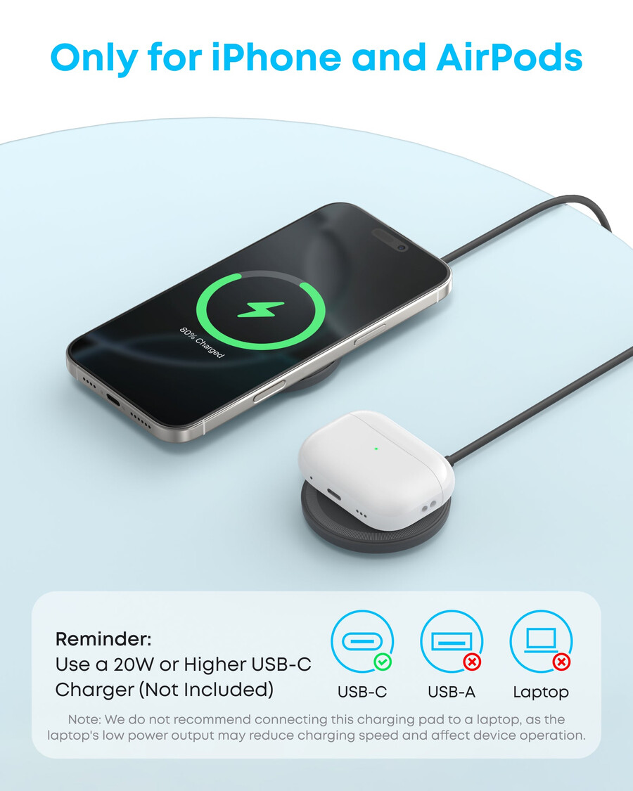 anker zolo マグネット式ワイヤレス充電器(2個パック)