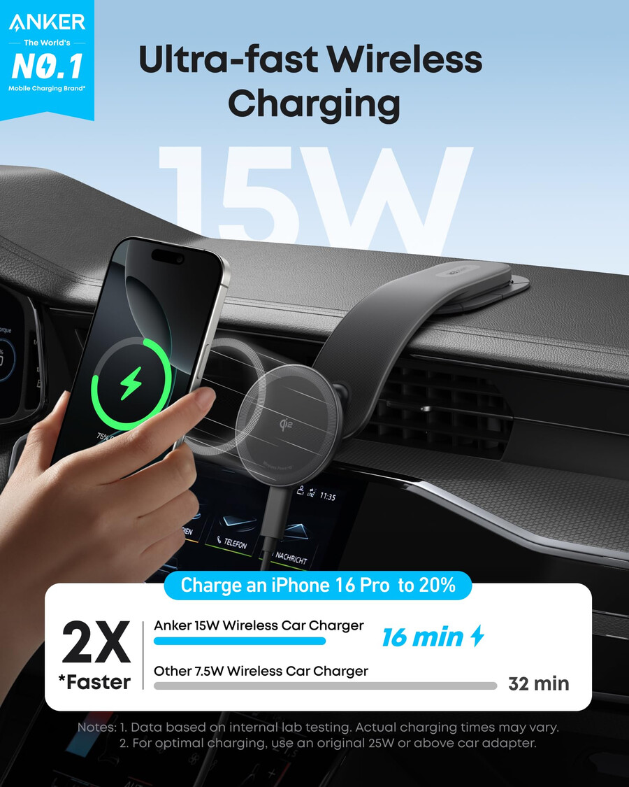 anker maggoワイヤレス充電ステーションとanker nanoワイヤレスカーチャージャー