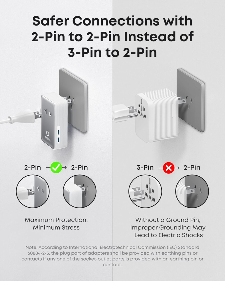 anker maggo ワイヤレス充電ステーション 3-in-1、折りたたみ式パッド と anker nano トラベルアダプター 5-in-1、20w、1 パック